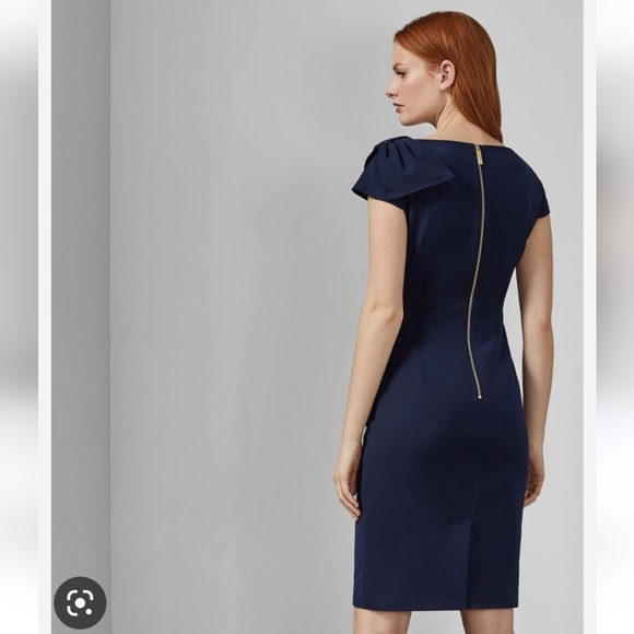 Ted Baker Bow Detail Fitted Dress Size 0 - Picture 3 of 5